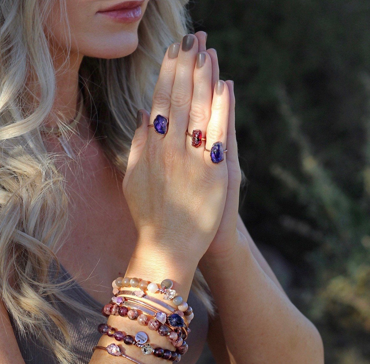 Strawberry Quartz, Mala Bracelet, Mala Beads
