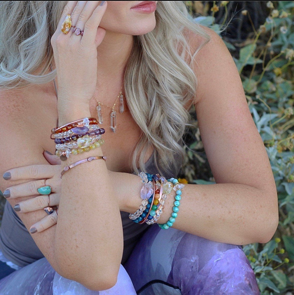 Strawberry Quartz, Mala Bracelet, Mala Beads