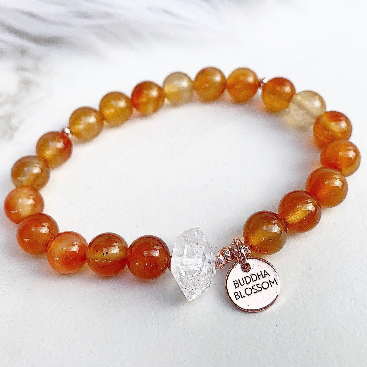 Blossom tiger's eye and carnelian bracelet