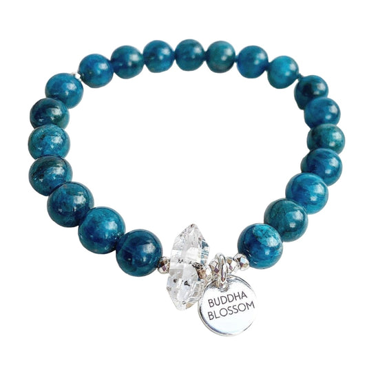 Blue Apatite, Mala Bracelet, Mala Beads