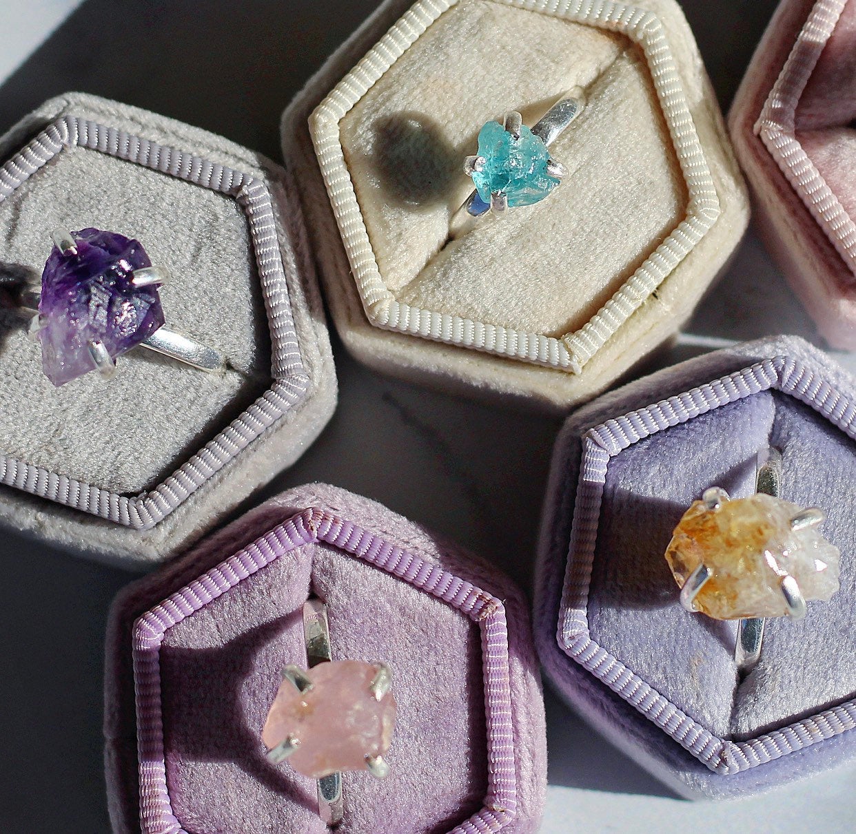 Sterling Silver Raw Apatite Claw Ring