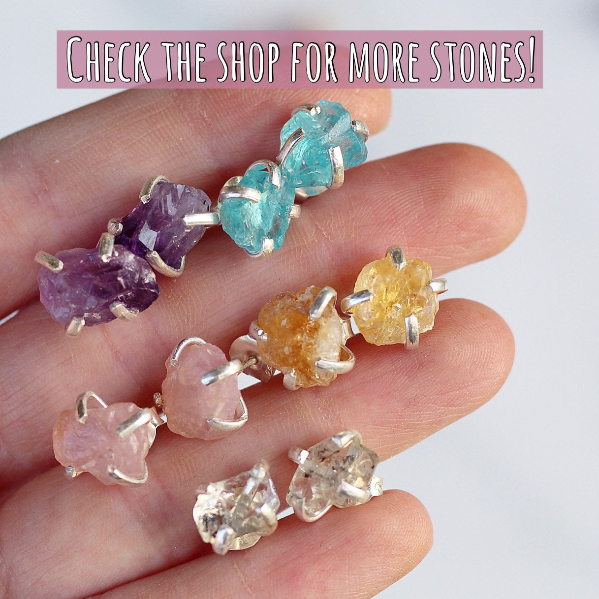 Raw Rose Quartz Claw Studs
