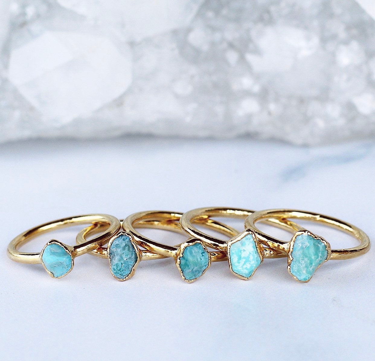 Raw Turquoise Ring Gold, December Birthstone Ring Gold Band, December Raw Gemstone Ring, Raw Turquoise Stone Ring, December Gemstone Gift