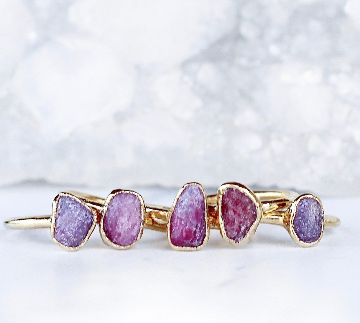 Raw Ruby Ring Gold, July Birthstone Ring Gold Band, Raw July Gemstone Ring, Raw Ruby Stone Ring, July Gemstone Gift, Gift for Her July