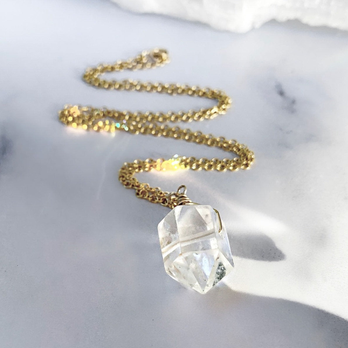 Double Terminated Crystal Necklace, Crystal Nugget Necklace, Healing Citrine Point Necklace, Amethyst Point Pendant, Rose Quartz Nugget