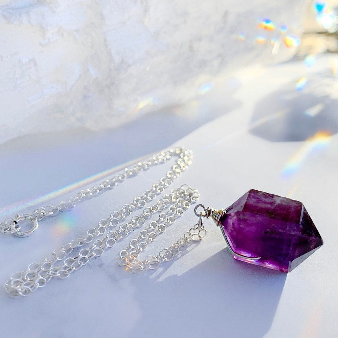 Double Terminated Crystal Necklace, Crystal Nugget Necklace, Healing Citrine Point Necklace, Amethyst Point Pendant, Rose Quartz Nugget