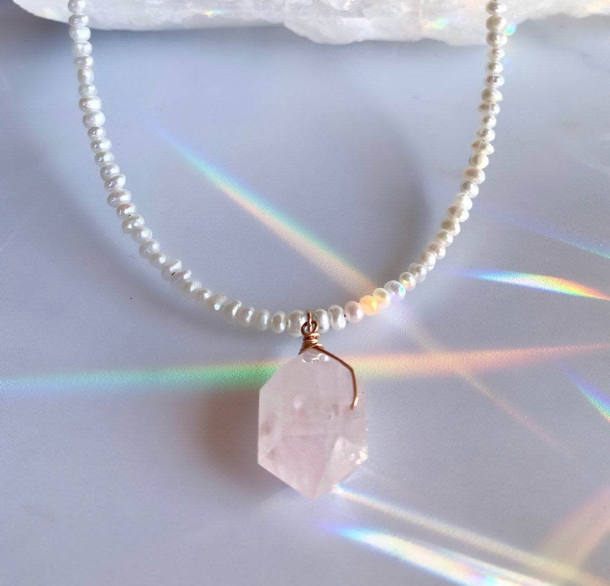 Pearl Charm Choker, Dainty Pearl Choker Necklace, Crystal Nugget Choker, Chunky Gemstone Charm Choker, Delicate Pearl Choker