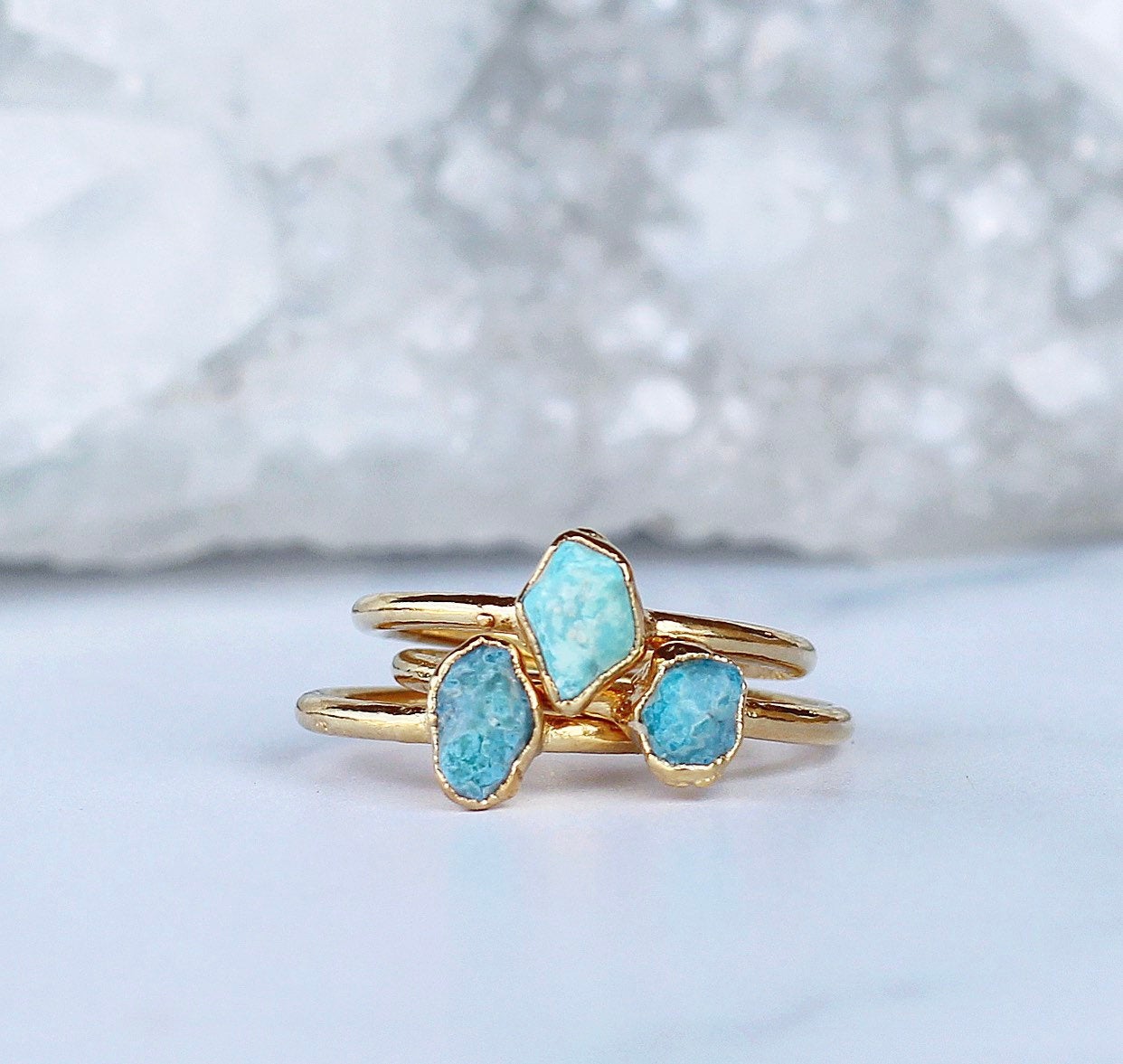 Raw Turquoise Ring Gold, December Birthstone Ring Gold Band, December Raw Gemstone Ring, Raw Turquoise Stone Ring, December Gemstone Gift