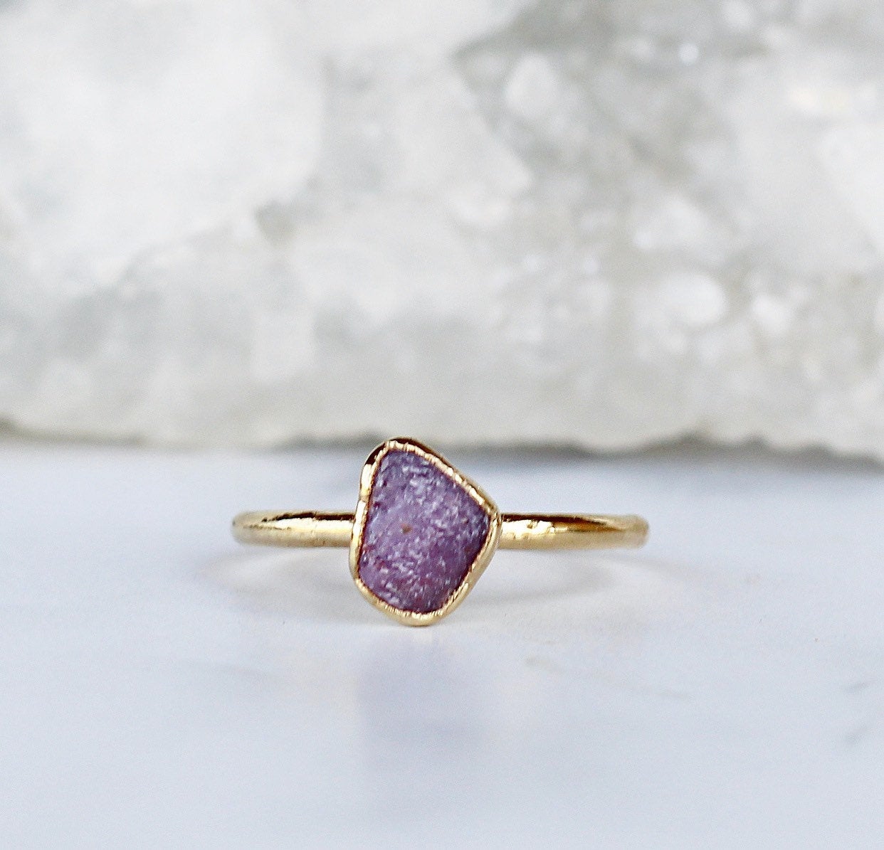 Raw Ruby Ring Gold, July Birthstone Ring Gold Band, Raw July Gemstone Ring, Raw Ruby Stone Ring, July Gemstone Gift, Gift for Her July