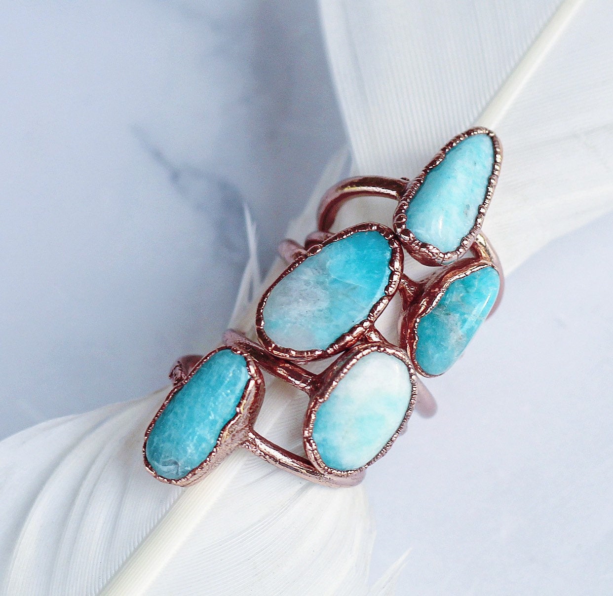 Raw Amazonite Stone Ring, Natural Amazonite Ring, Oval Stone Ring, Alternative Birthstone Ring, Leo Birthstone Ring, Aries Birthstone Ring