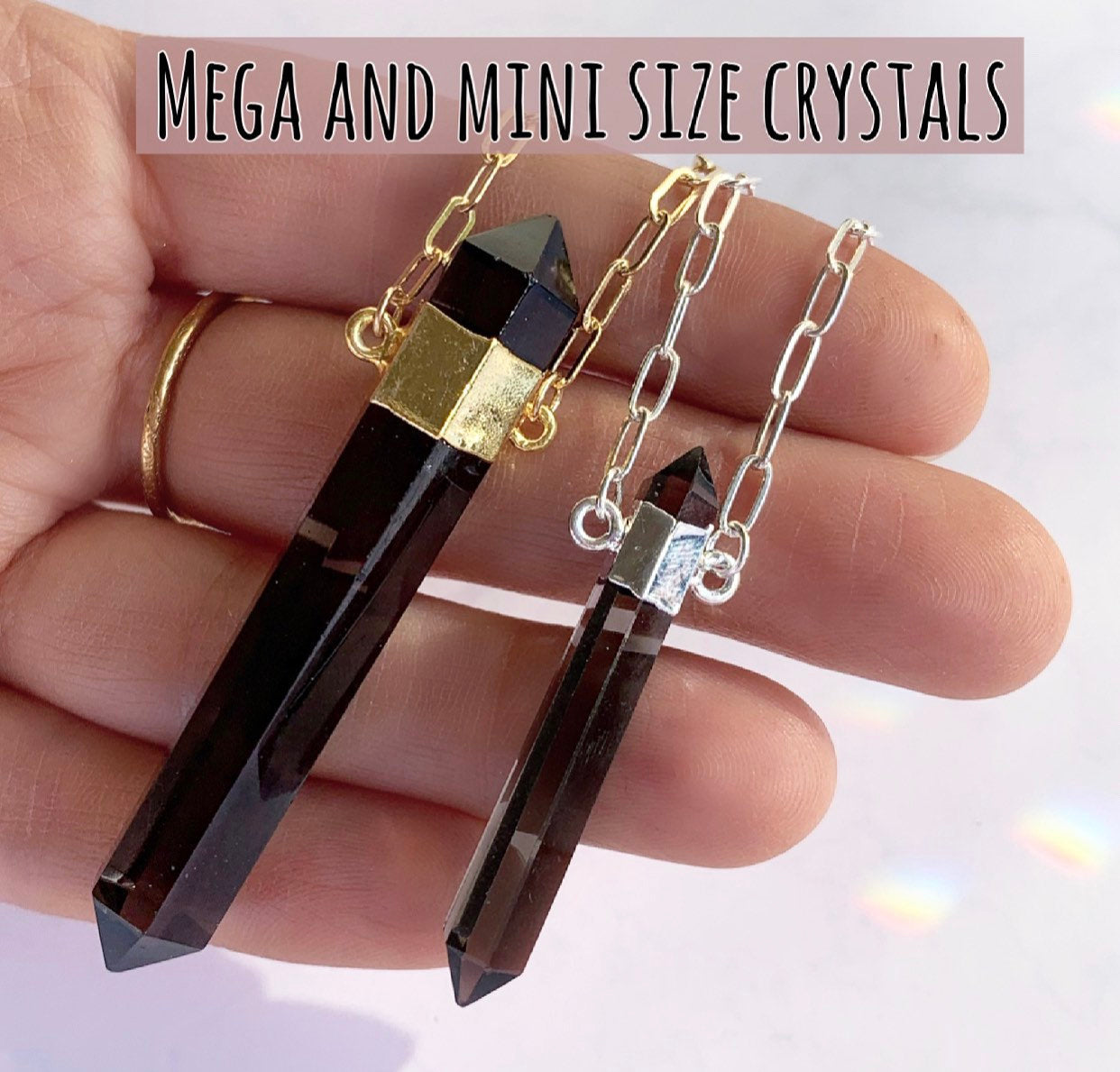 Smoky Quartz Point Necklace, Black Crystal Necklace, Smoky Quartz Point Pendant, Crystal Necklace Grounding, Protection Crystal Necklace