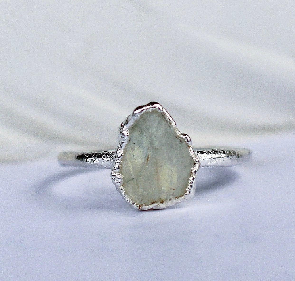 Libyan Desert Glass Ring Silver, Tektite Ring Silver, Great Sand Sea Glass Ring, Egyptian Desert Glass Ring, Genuine Libyan Desert Glass