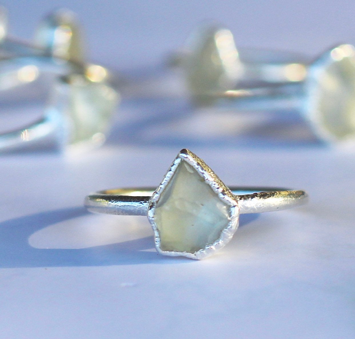 Libyan Desert Glass Ring Silver, Tektite Ring Silver, Great Sand Sea Glass Ring, Egyptian Desert Glass Ring, Genuine Libyan Desert Glass