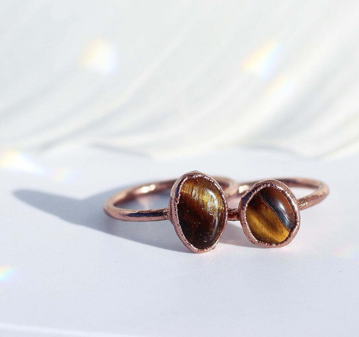 Raw Tigers Eye Ring, Tigers Eye Stone Jewelry, Tigers Eye Crystal Ring, Luck Stone Ring, Smooth Tigers Eye Ring, Raw Crystal Jewelry