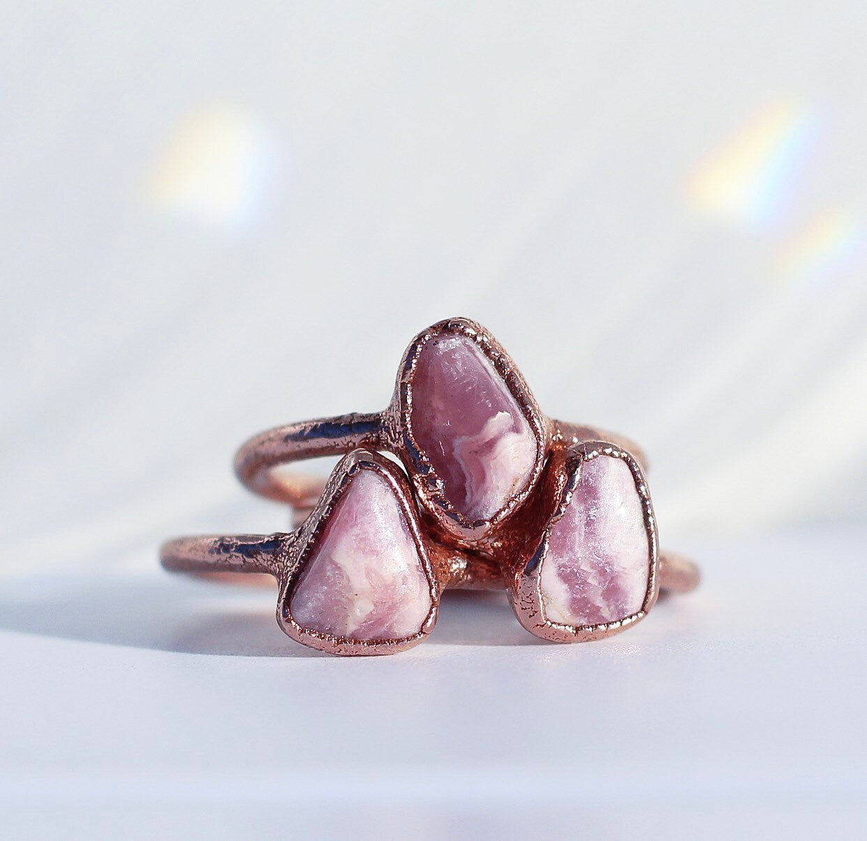 Raw Rhodocrosite Ring, Rhodocrosite Raw Stone, Rhodocrosite Crystal Ring, Raw Gemstone Ring, Smooth Crystal Ring, Raw Gemstone Jewelry