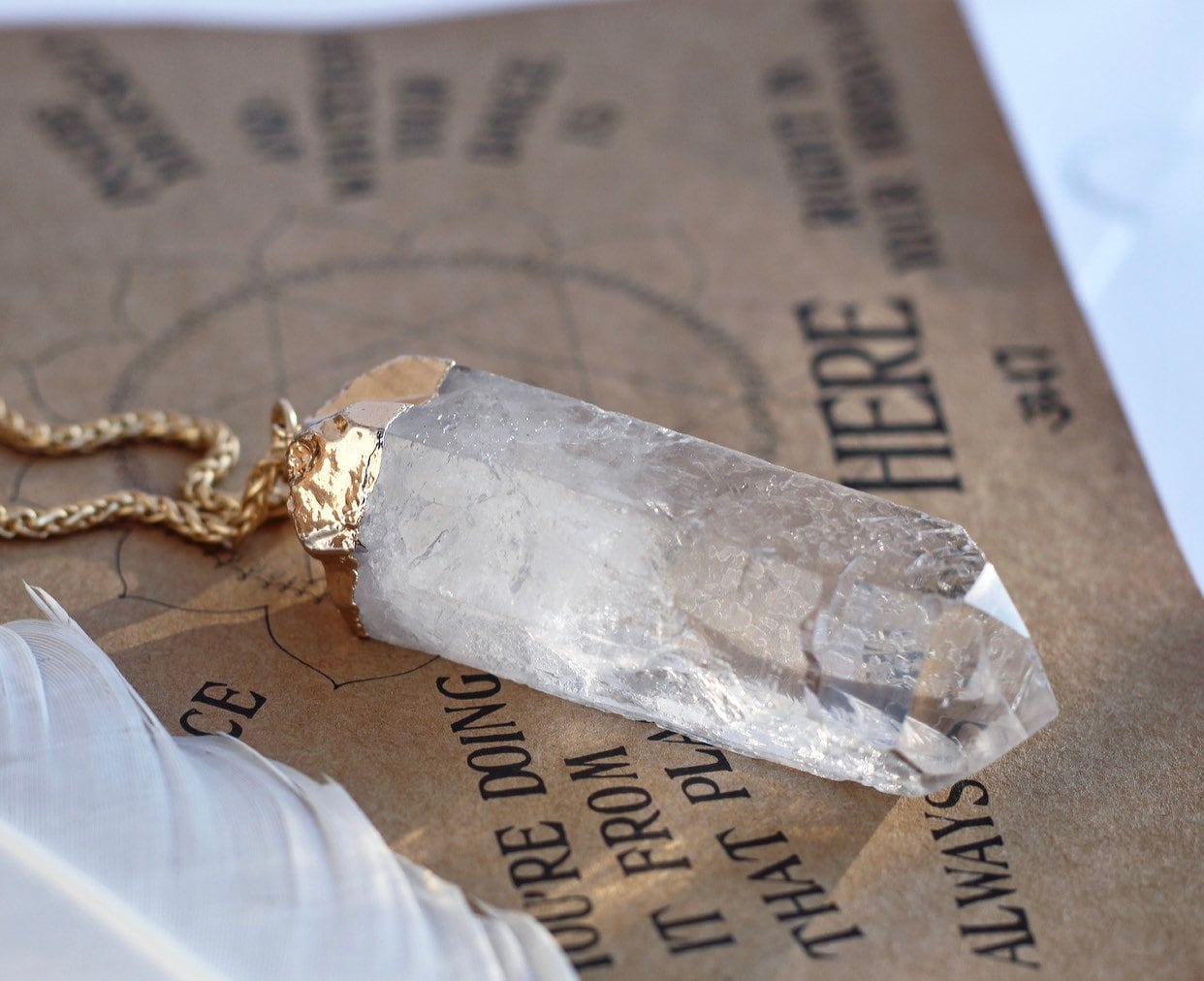 Extra Large Crystal Quartz Necklace, Huge Raw Crystal Necklace, Rough Clear Quartz Pendant, Crystal Quartz Statement Necklace