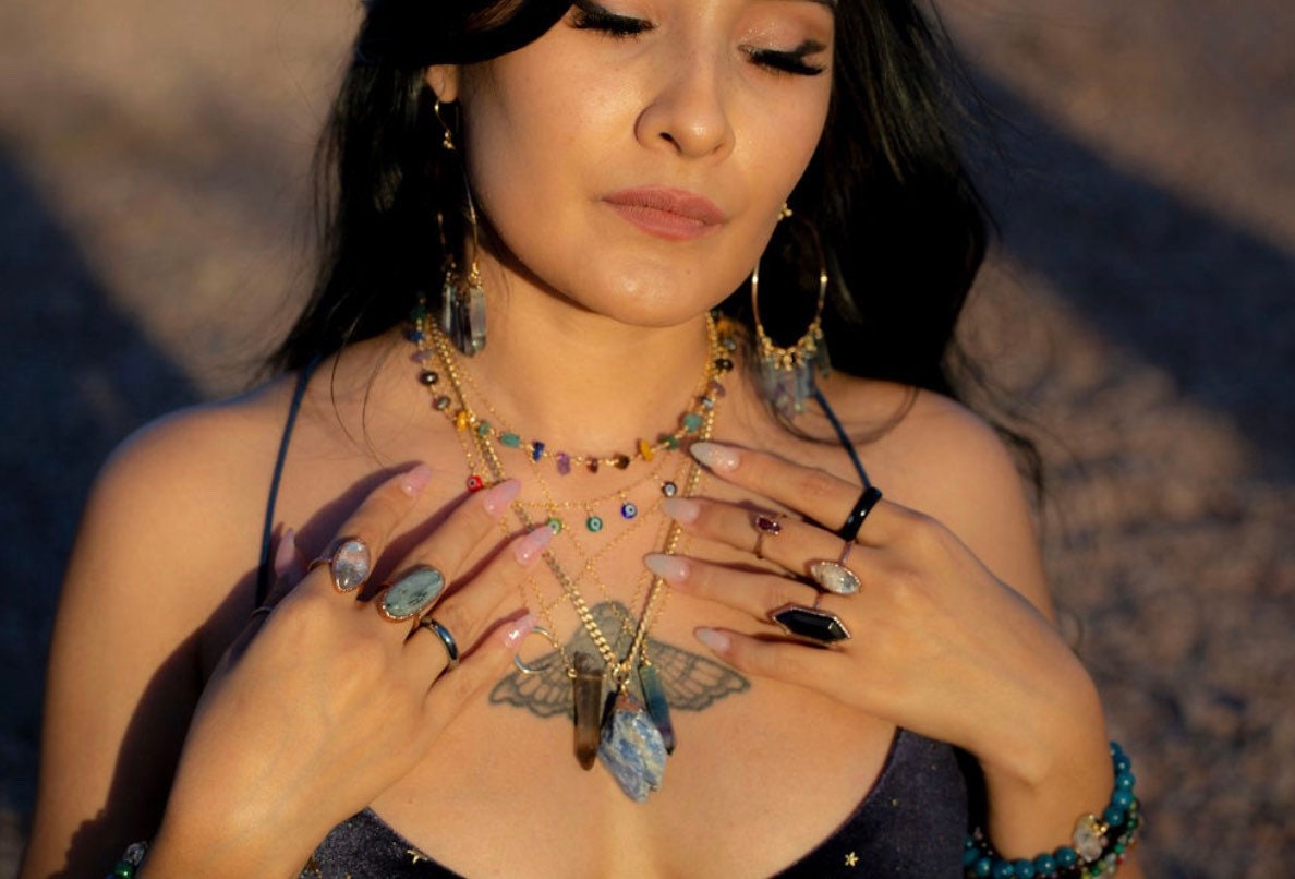 Evil Eye Rainbow Necklace, Protection Charm Necklace, Evil Eye Statement Necklace, Turkish Eye Necklace, Boho Eye Necklace, Spiritual Gift