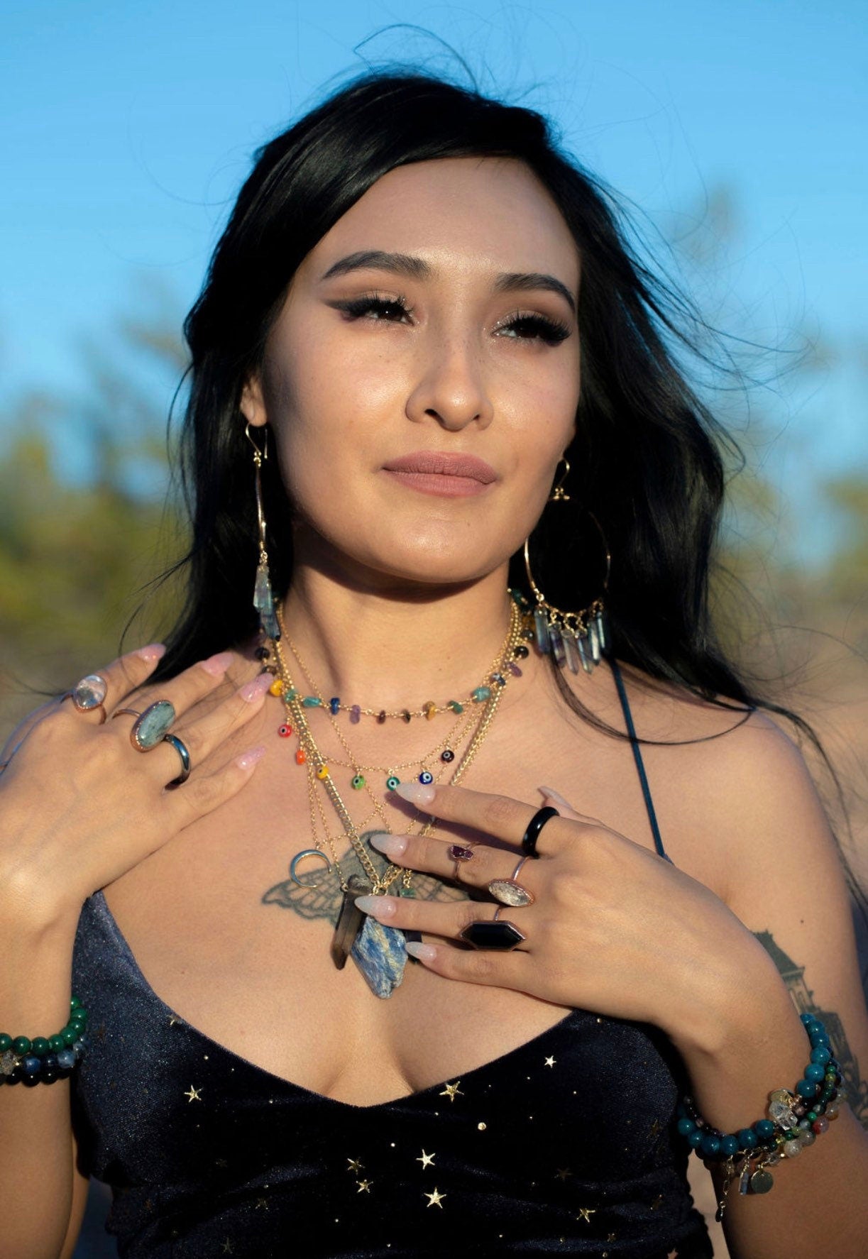 Evil Eye Rainbow Necklace, Protection Charm Necklace, Evil Eye Statement Necklace, Turkish Eye Necklace, Boho Eye Necklace, Spiritual Gift