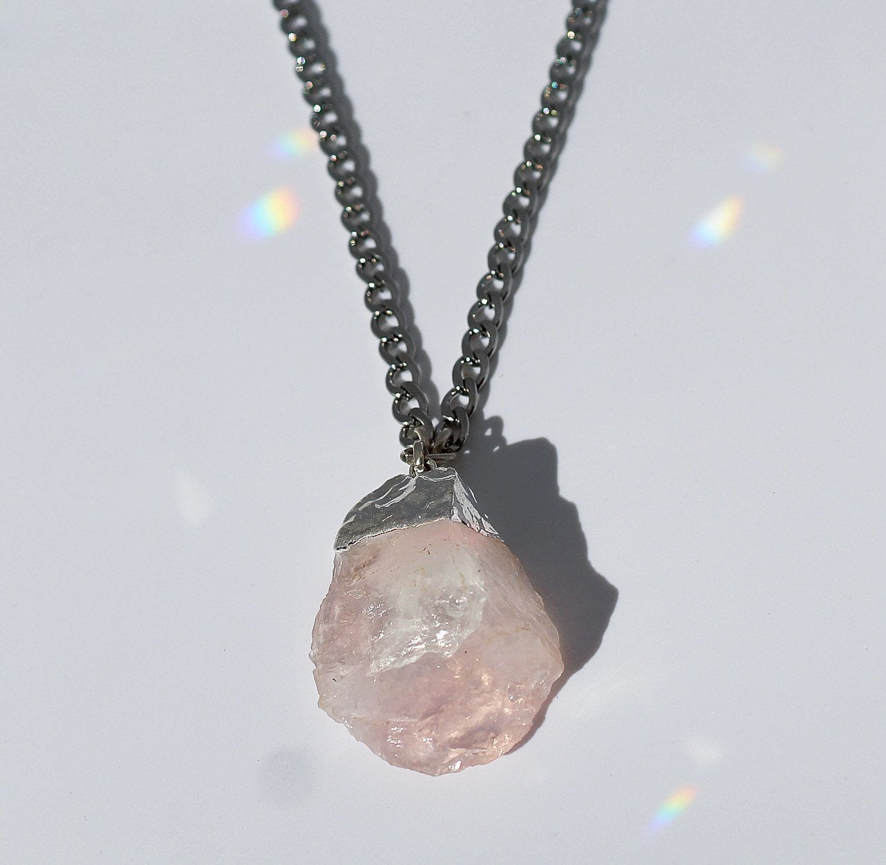 Extra Large Rose Quartz Necklace, Huge Raw Rose Quartz Pendant, Rose Quartz Crystal Pendant, Big Rose Quartz Nugget Necklace
