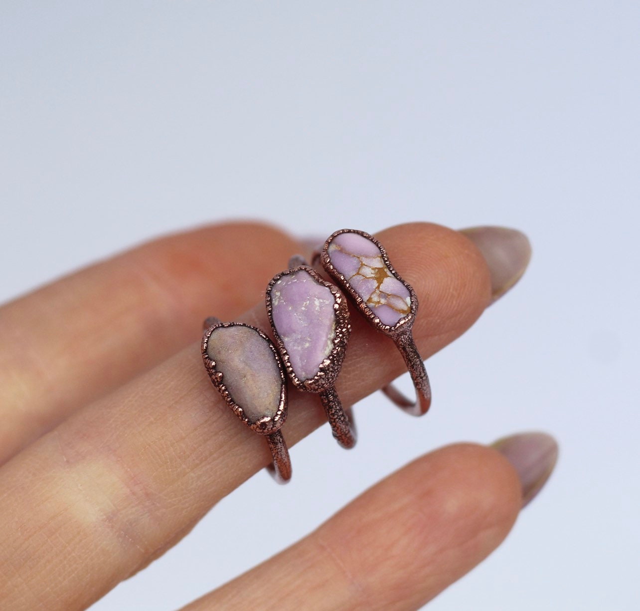Raw Phosphosiderite Ring, Phosphosiderite Raw Stone, Phosphosiderite Stone Ring, Mineral Ring, Healing Gemstone Ring, Raw Stone Cooper Ring
