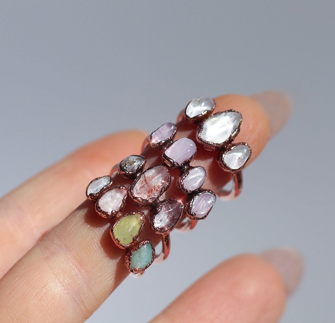 Super Seven Ring, Melody Stone Ring, Purple Healing Stone Ring, Protection Jewelry, Super 7 Crystal Raw, Sacred Seven Stone, Sacred 7 Ring