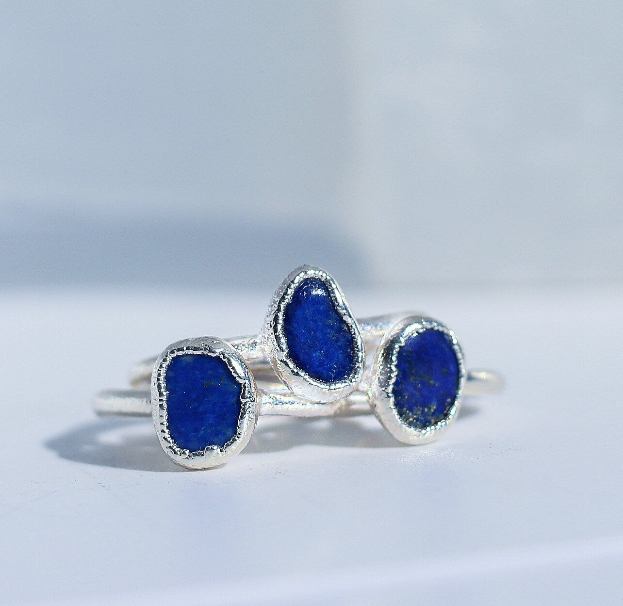 Lapis Lazuli Ring Silver, Throat Chakra Crystal, Raw Lapis Lazuli Ring Silver, Lapis Lazuli Stone Ring Silver Band, Lapis Lazuli Jewelry