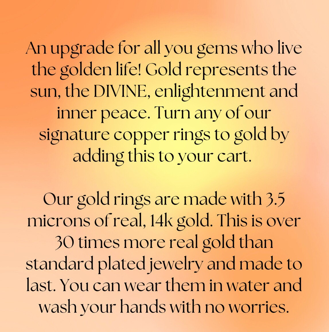 Gold Ring Upgrade- Add this to your cart to make any copper ring turn to gold!