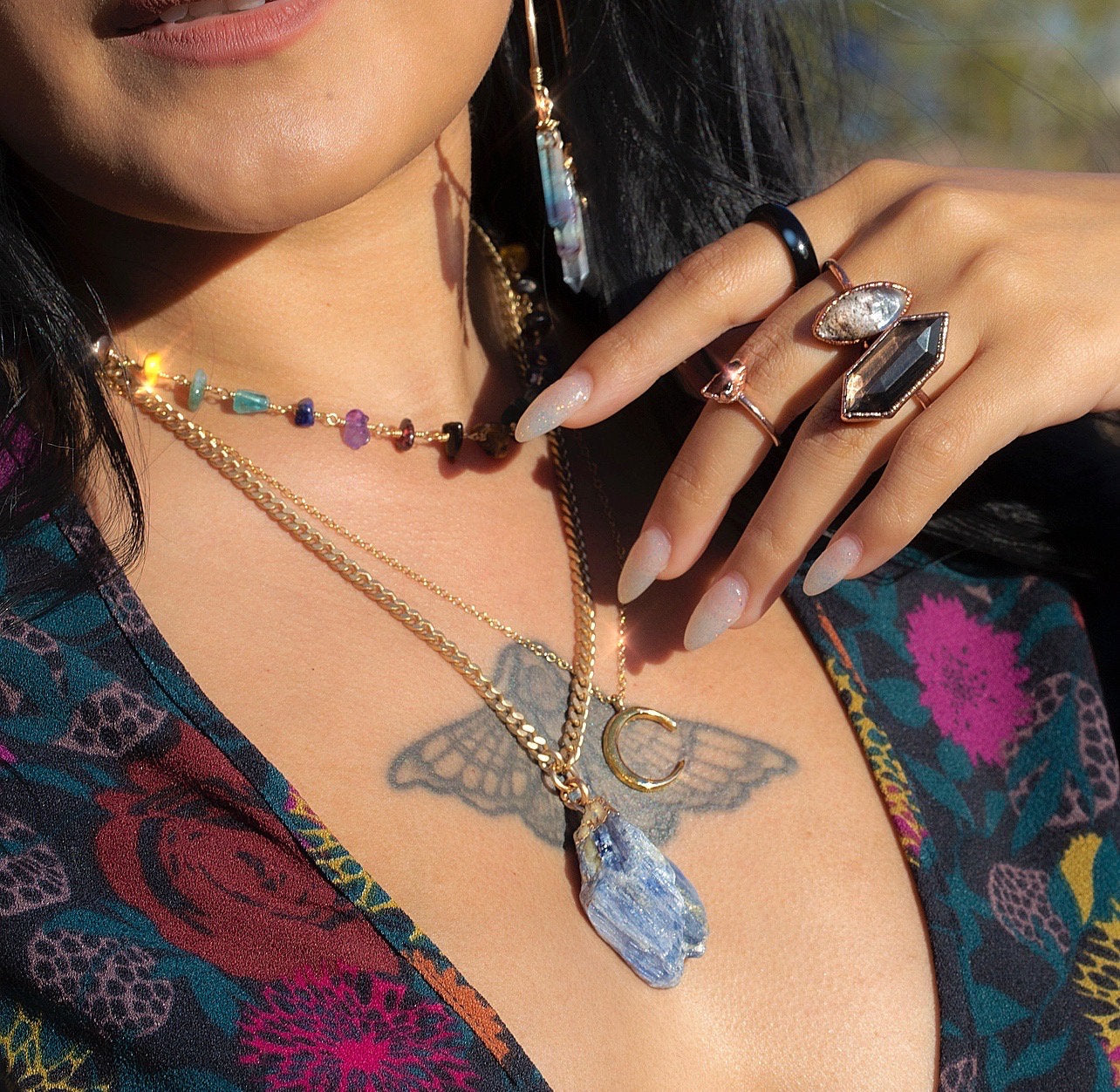 Big Kyanite Crystal Necklace, Kyanite Healing Crystal Necklace, Natural Kyanite Stone Jewelry, Throat Chakra Kyanite Necklace, Kyanite Gift
