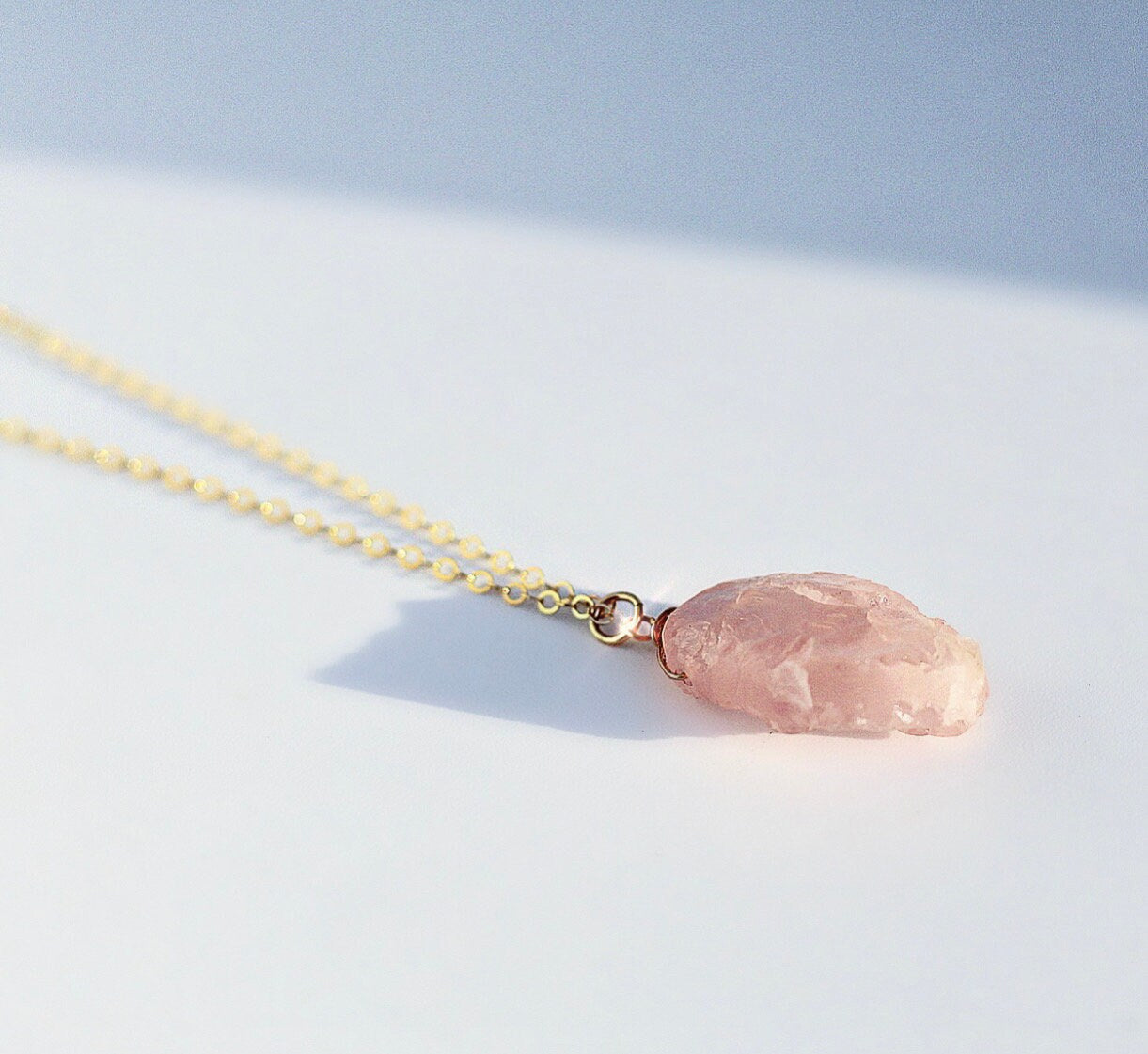 Rose Quartz Necklace Real, Rose Quartz Pendant Necklace, Rose Quartz Pendant Gold, Raw Rose Quartz Crystal, Heart Chakra Necklace