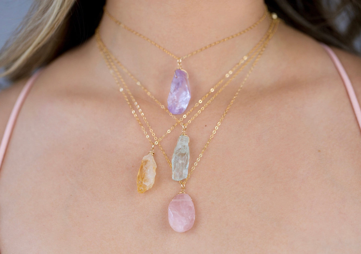 Amethyst Nugget Necklace, Raw Amethyst Necklace, Layering Necklace, February Birthstone Necklace, Amethyst Healing Jewelry, Crystal Stone
