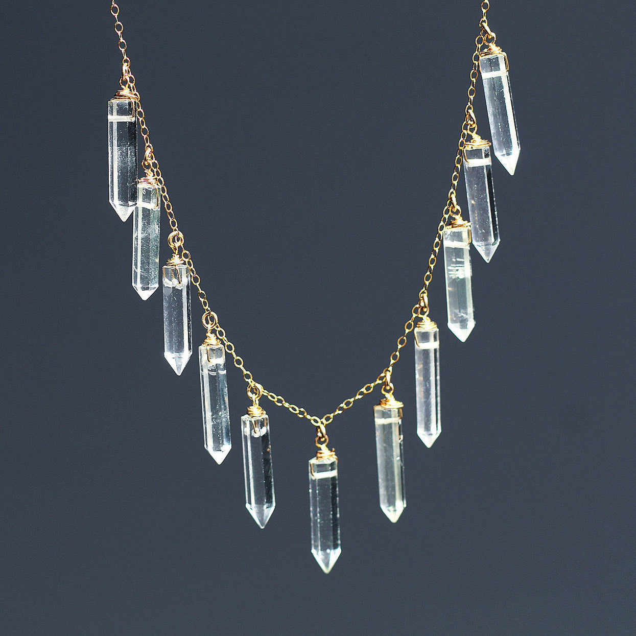 Crystal Point Statement Necklace, Boho Wedding Necklace, Gold Boho Choker, Statement Choker, Quartz Necklace Gold, Healing Crystal Choker