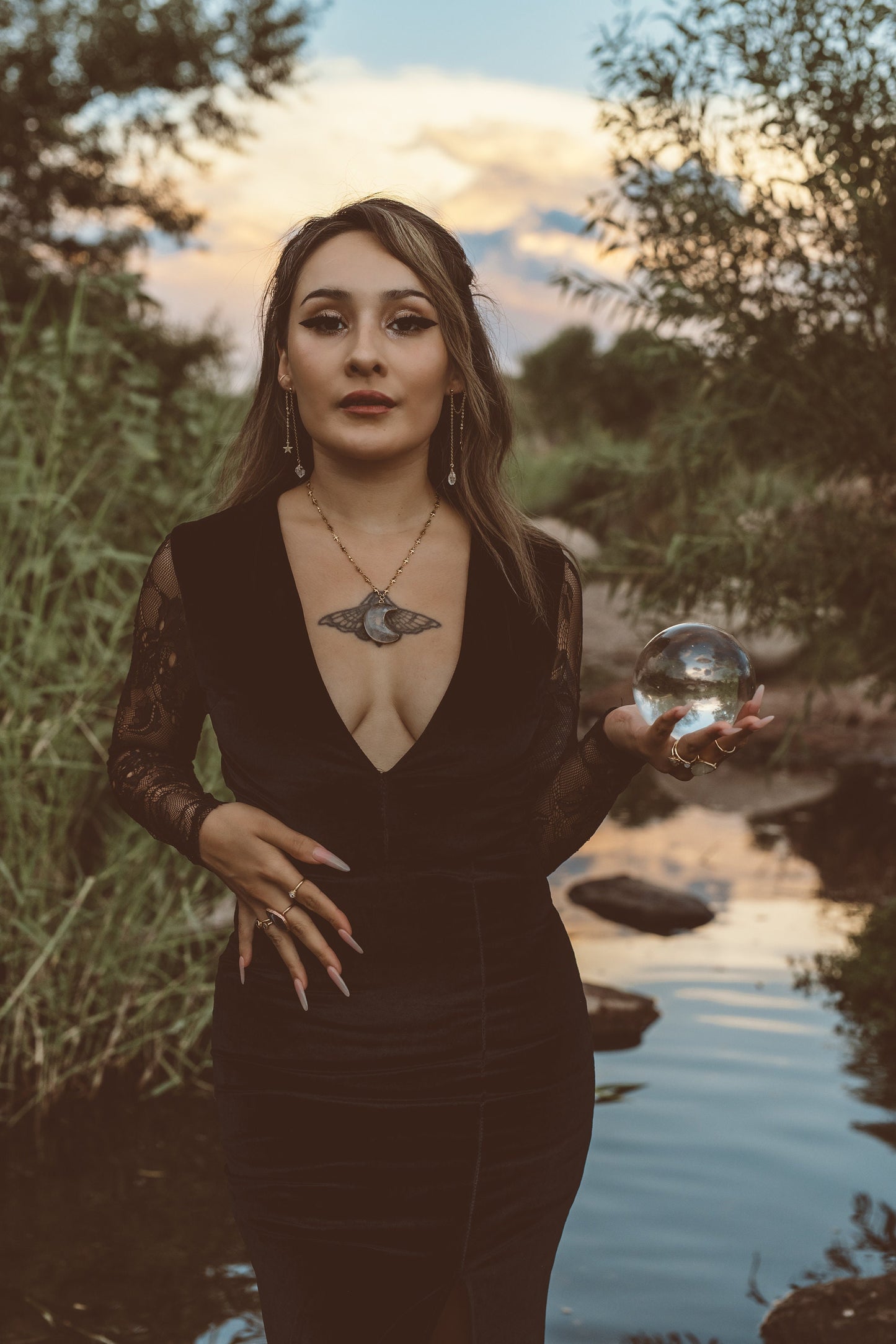 Moon and Star Ear Cuff Chain Earrings, Cuff Dangle Earrings, Long Dangle Ear Cuff Earrings, Genuine Herkimer Diamond Earrings, Boho Earrings