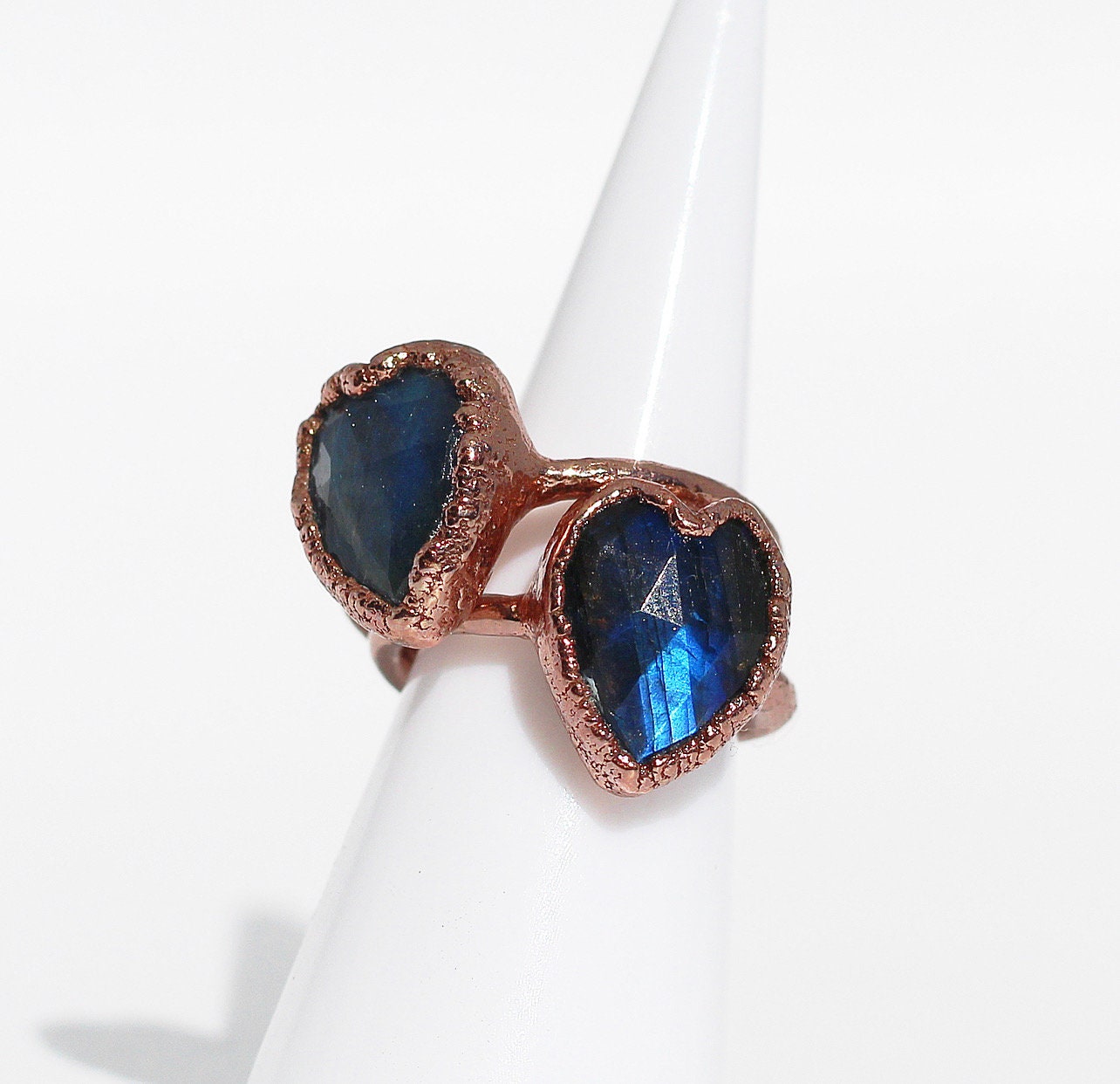 Labradorite Heart Ring, Blue Labradorite Ring, Labradorite Ring Heart, Labradorite Ring Witchy, Labradorite Ring for Women, Heart Jewelry