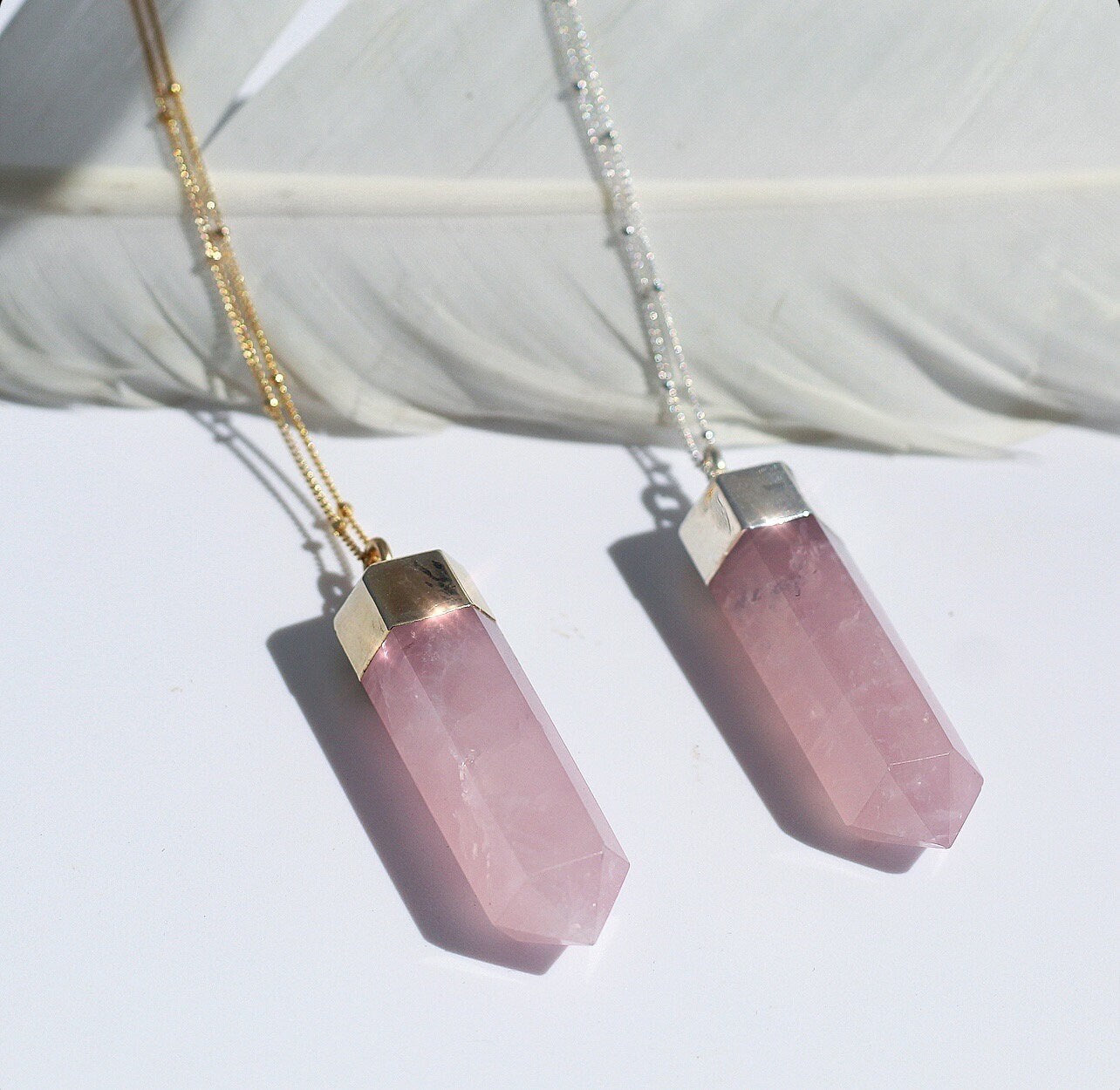 Rose Quartz Point Necklace, Polished Rose Quartz Pendant, Rose Quartz Amulet, Rose Quartz Crystal Necklace, Heart Chakra Jewelry