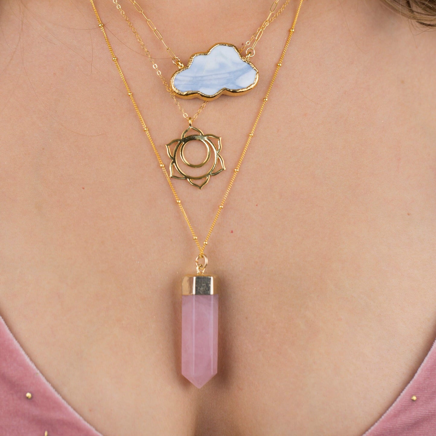Rose Quartz Point Necklace, Polished Rose Quartz Pendant, Rose Quartz Amulet, Rose Quartz Crystal Necklace, Heart Chakra Jewelry