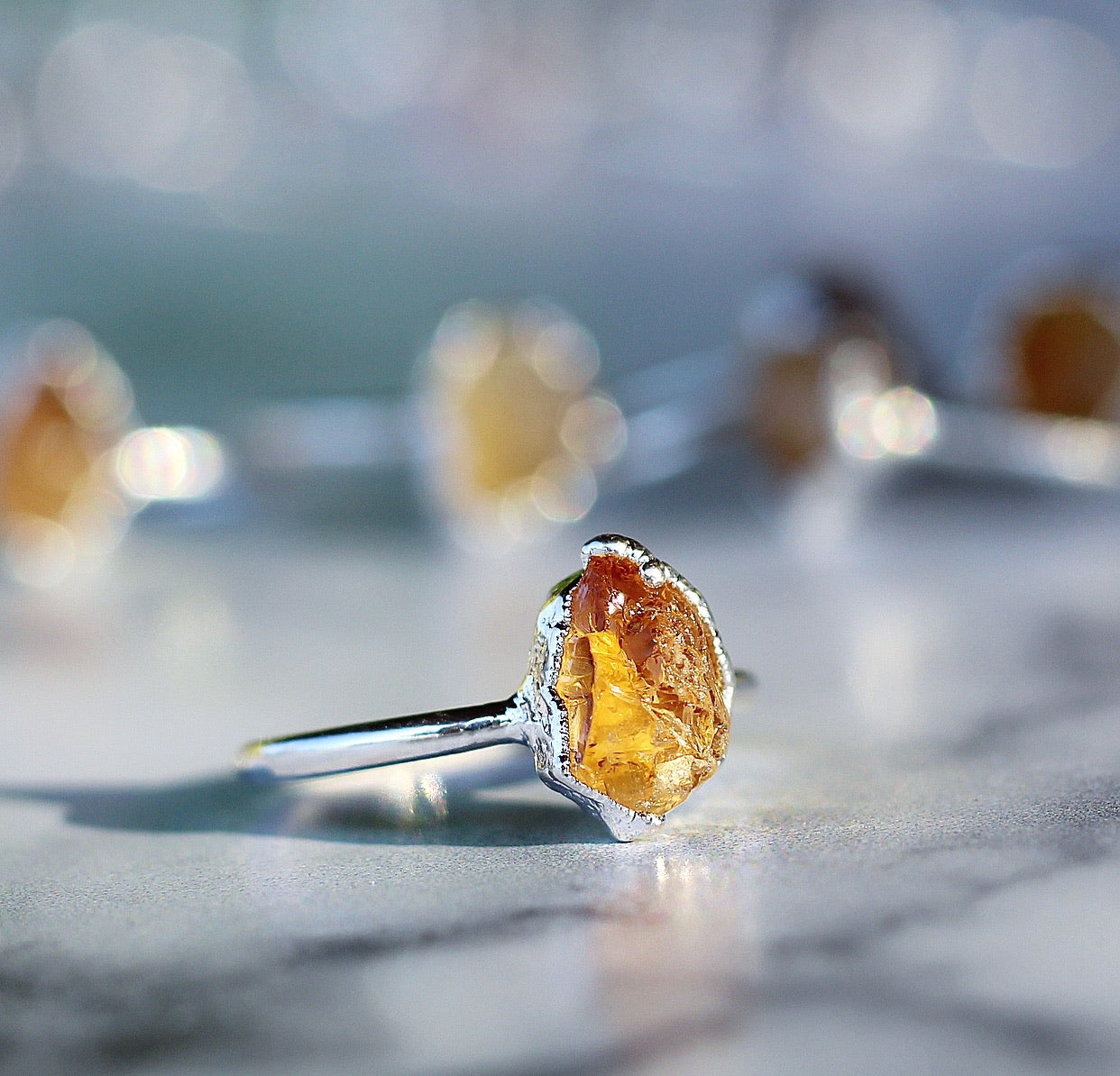 Raw Citrine Stacking Ring in Sterling Silver, Gift for Her, raw stone jewelry, Blossom jewels, Buddha Blossom, natural Style ring, Crystal Stacking, stacking Ring, Natural Citrine ring, Dainty raw stone, raw stone ring, Stone ring raw, Minimalist crystal