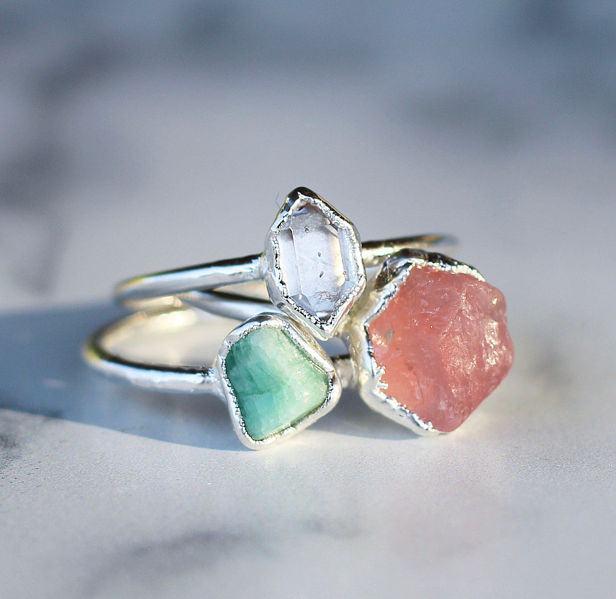 Raw Rose Quartz Ring in Sterling Silver, love stone ring, raw gem ring, rose quartz nugget, uncut rose quartz, birthstone ring, Taurus birthstone, rose quartz ring, sterling silver raw, buddha blossom, blossom jewels