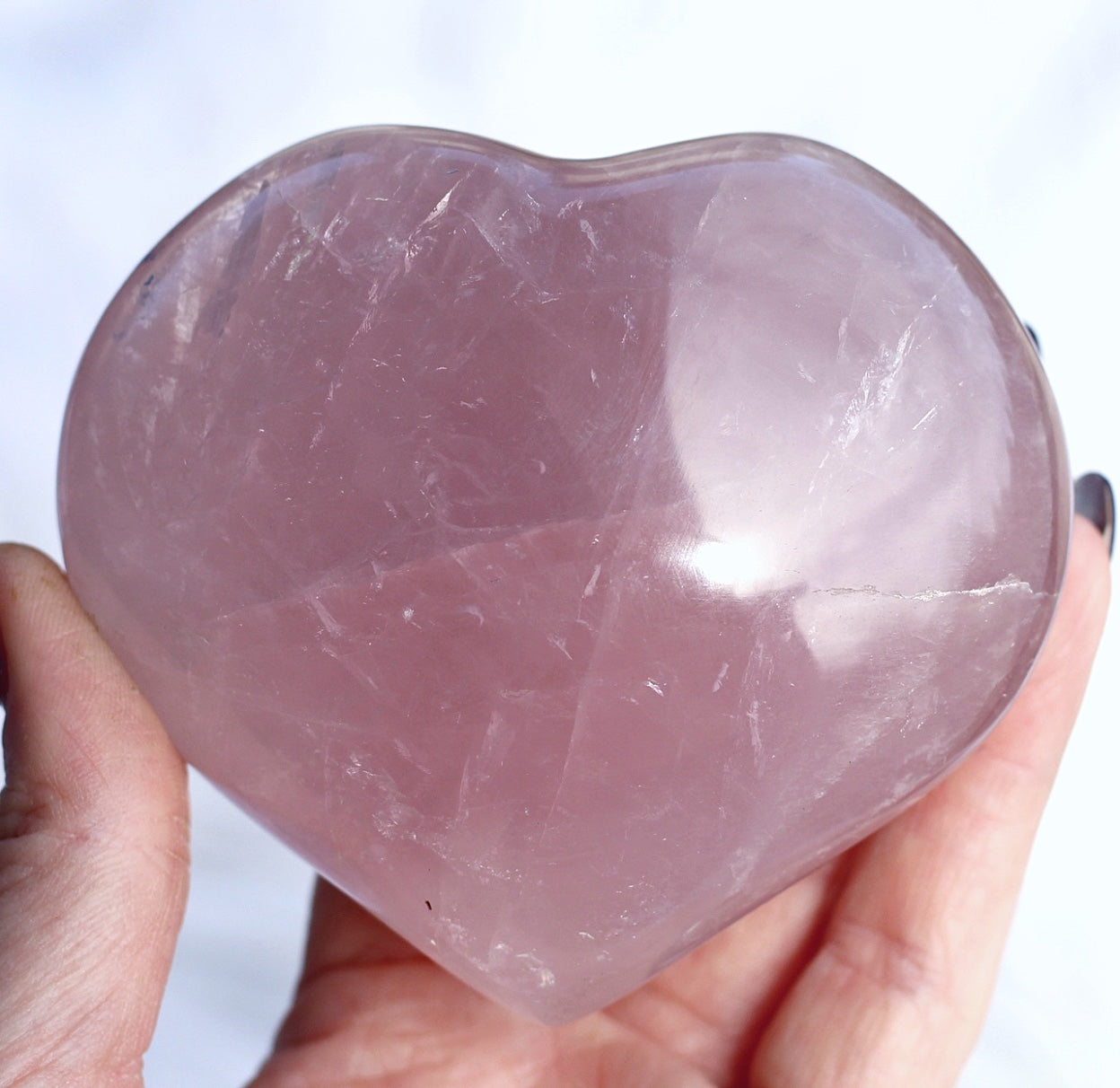 Big Rose Quartz Heart