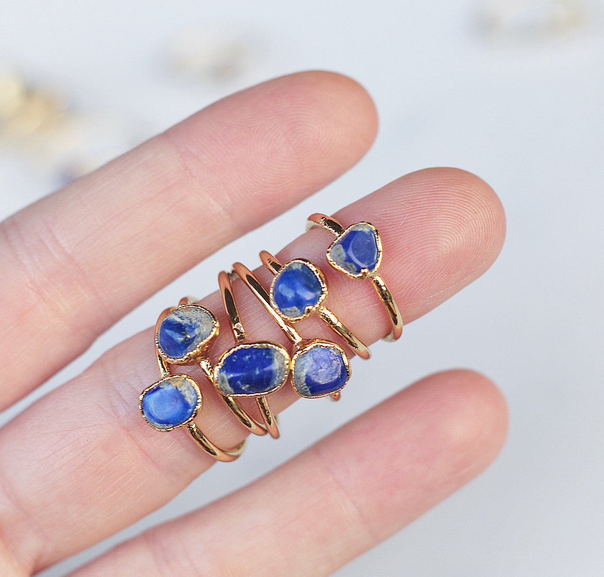 Lapis Lazuli Ring in Gold, throat chakra, stone ring gold band, raw lapis lazuli, ring gold, lapis lazuli ring, dainty lapis lazuli, stone ring raw, throat chakra stone, gold throat chakra, gold ring raw stone, lapis lazuli gold, buddha blossom, blossom jewels