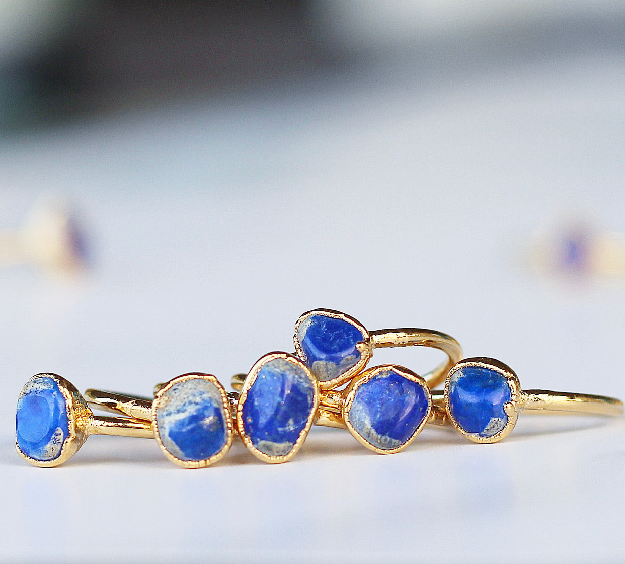 Lapis Lazuli Ring in Gold, throat chakra, stone ring gold band, raw lapis lazuli, ring gold, lapis lazuli ring, dainty lapis lazuli, stone ring raw, throat chakra stone, gold throat chakra, gold ring raw stone, lapis lazuli gold, buddha blossom, blossom jewels