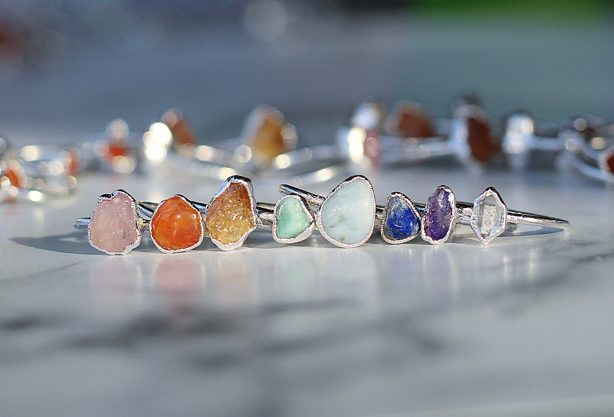 Raw Amethyst Stacking Ring in Sterling Silver