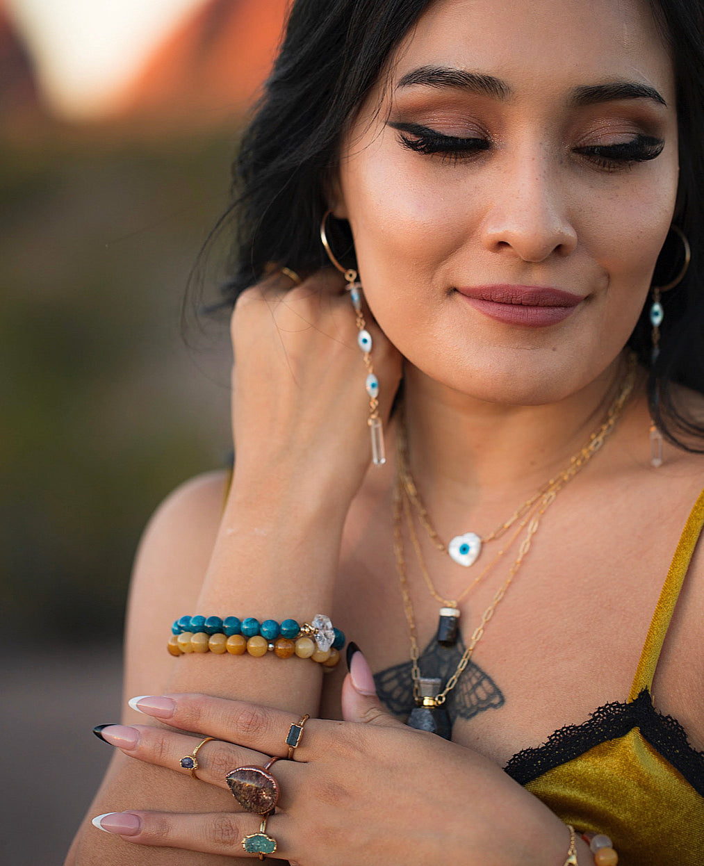 Garden Quartz Teardrop Ring, Teardrop Stone Ring, Garden Quartz Cocktail Ring, Large Polished Crystal Ring, Dream Quartz Ring, Boho Crystal