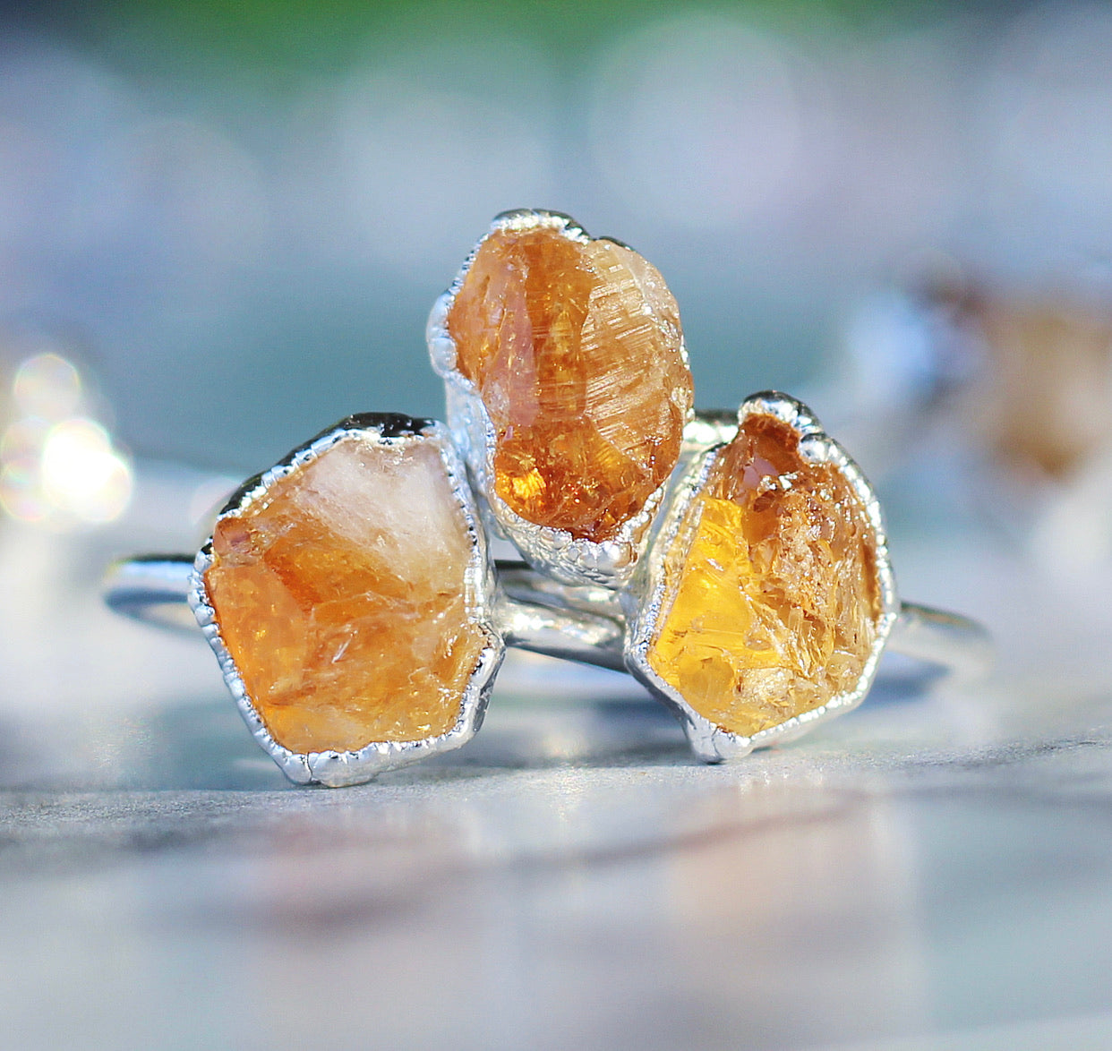 Raw Citrine Stacking Ring in Sterling Silver, Gift for Her, raw stone jewelry, Blossom jewels, Buddha Blossom, natural Style ring, Crystal Stacking, stacking Ring, Natural Citrine ring, Dainty raw stone, raw stone ring, Stone ring raw, Minimalist crystal