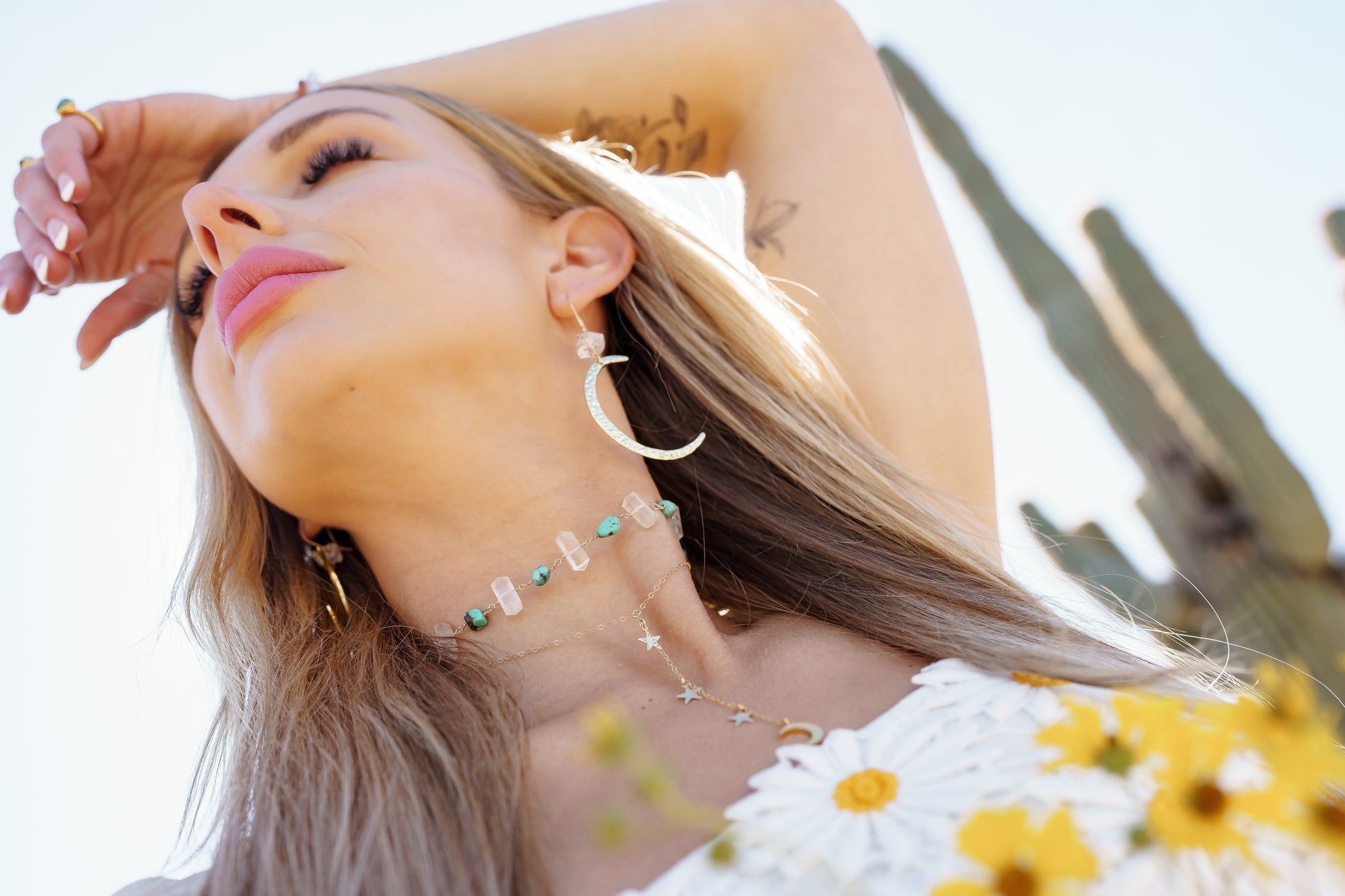 moon and star lariat necklace