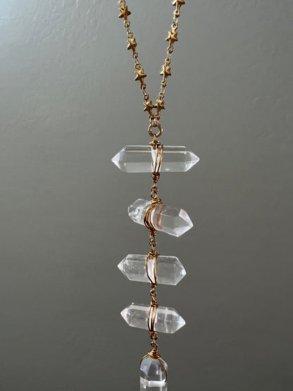 Ladder to the Stars Crystal Quartz Lariat