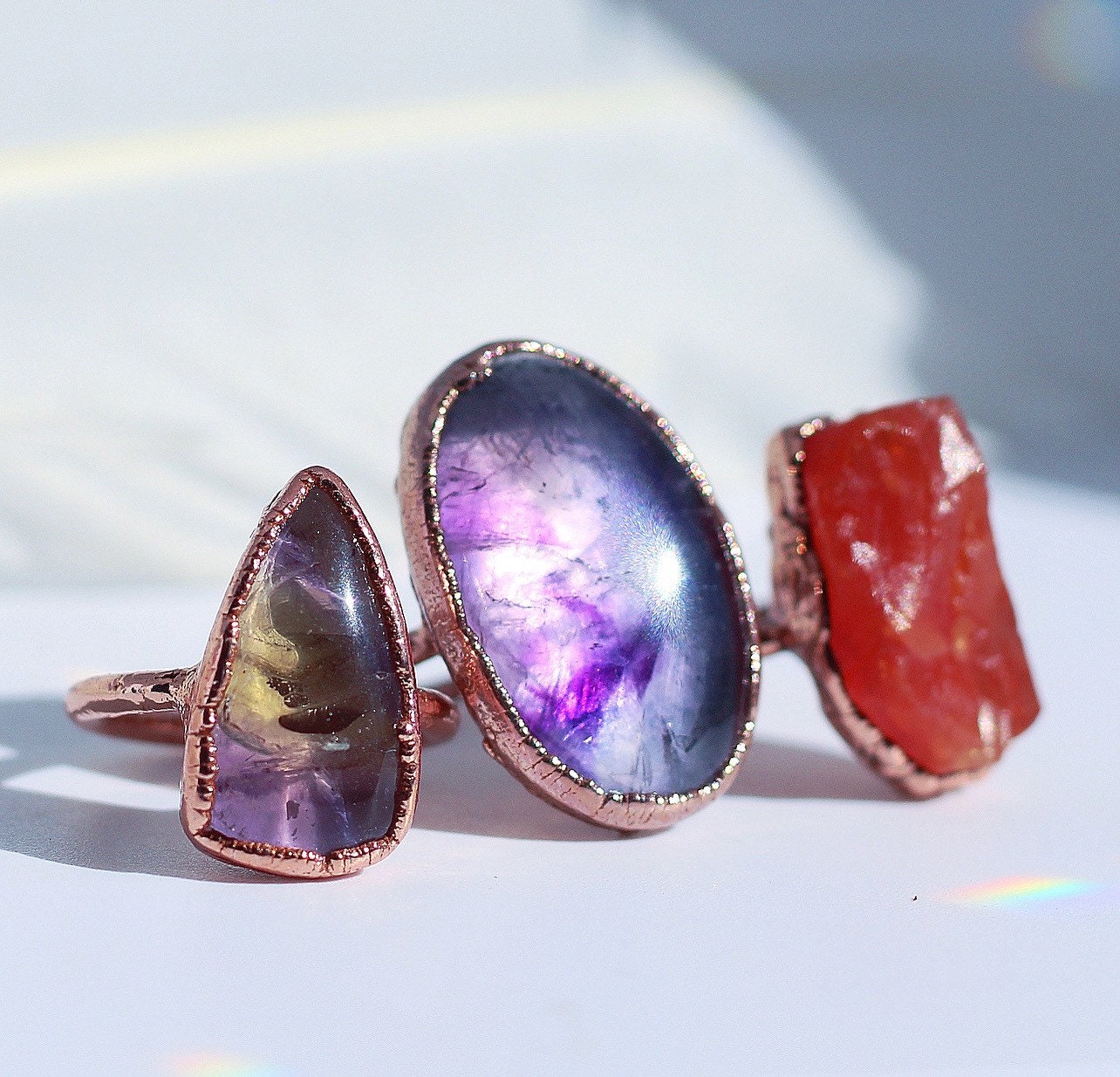 Ametrine Crystal Ring, Ametrine Stone Ring, Real Ametrine Ring, Ametrine Crystal Teardrop Ring, Polished Ametrine Ring