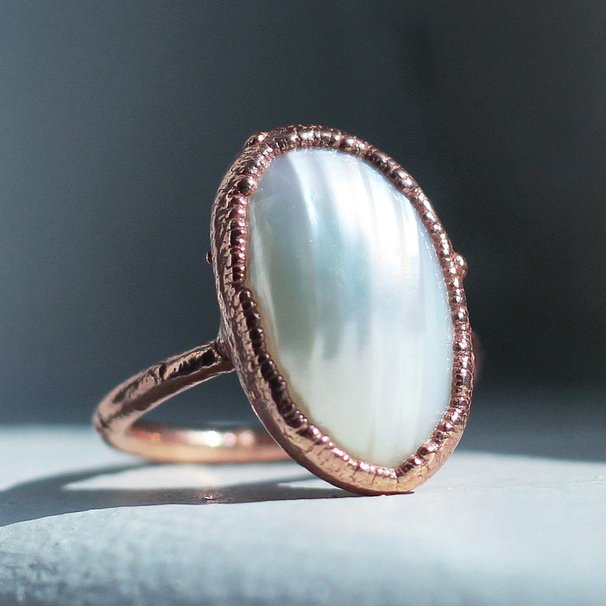 Big Pearl Ring, Oval Pearl Ring, Nautilus Shell Ring, Osmena Shell Ring, Nautilus Shell Jewelry, Seashell Ring, Ocean Inspired Jewelry