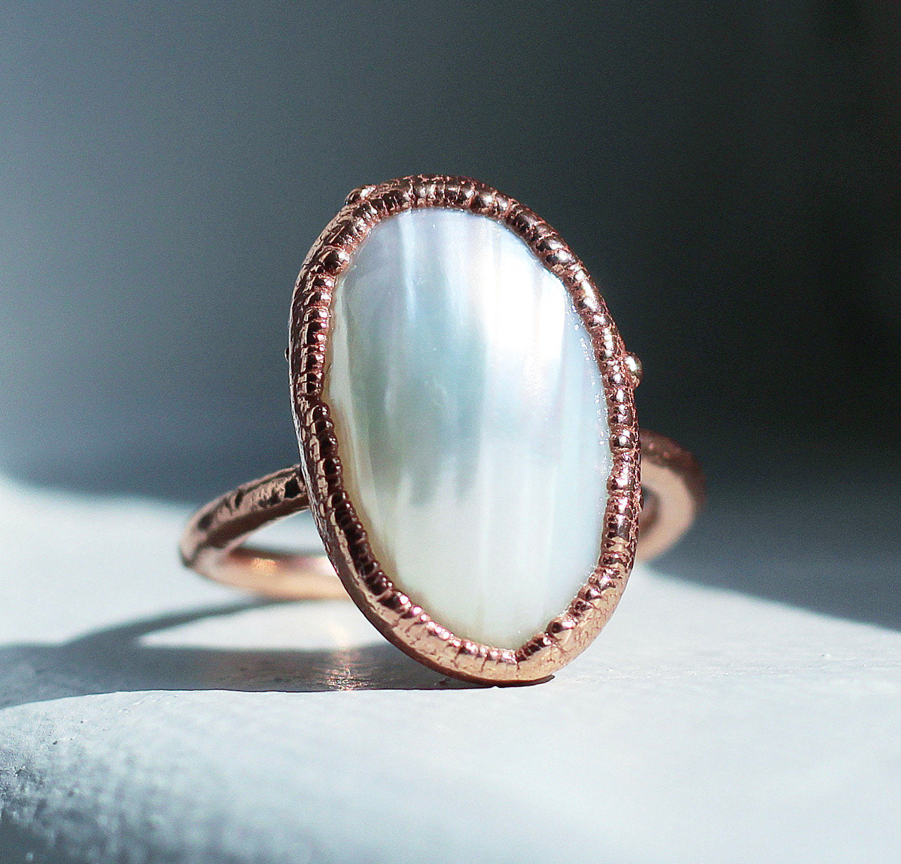 Big Pearl Ring, Oval Pearl Ring, Nautilus Shell Ring, Osmena Shell Ring, Nautilus Shell Jewelry, Seashell Ring, Ocean Inspired Jewelry