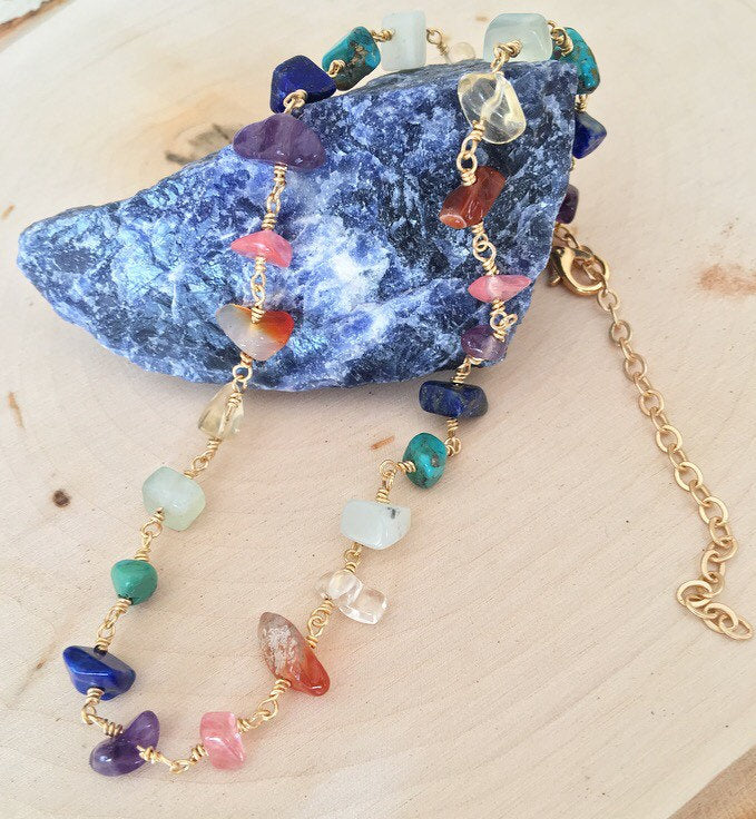 Gemstone Nugget Color Pallet Chakra store Necklace