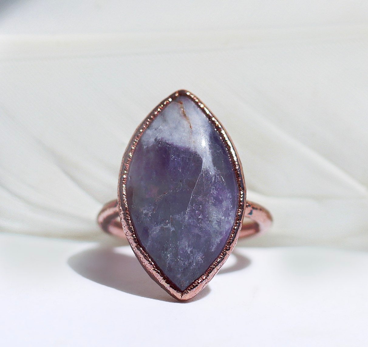 Chunky Amethyst Ring, Chevron Amethyst Ring, Marquise Cut Crystal Ring, Amethyst Cocktail Ring, Big Amethyst Ring, Vertical Amethyst Ring